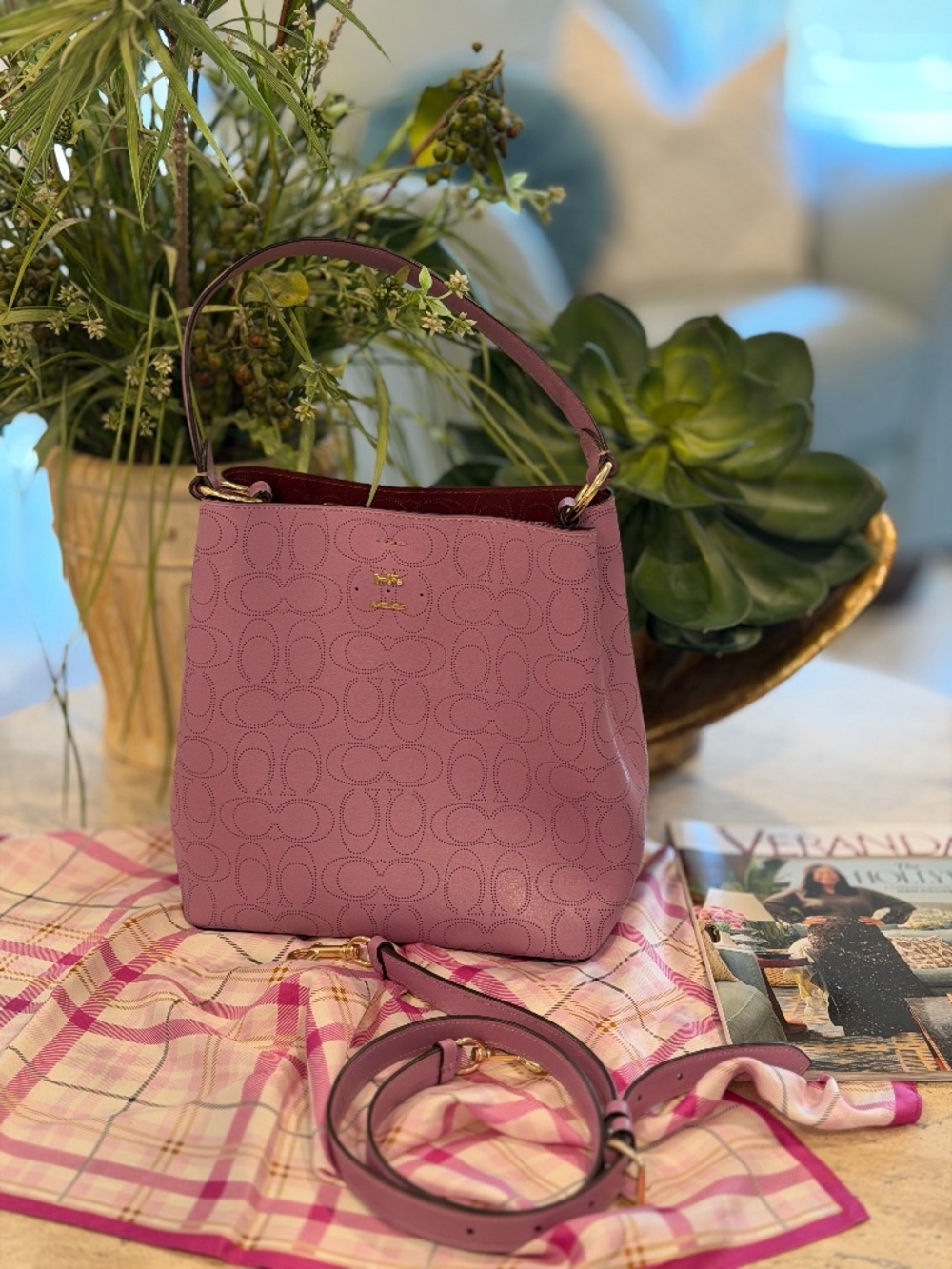 Coach Leather Town Bucket Bag